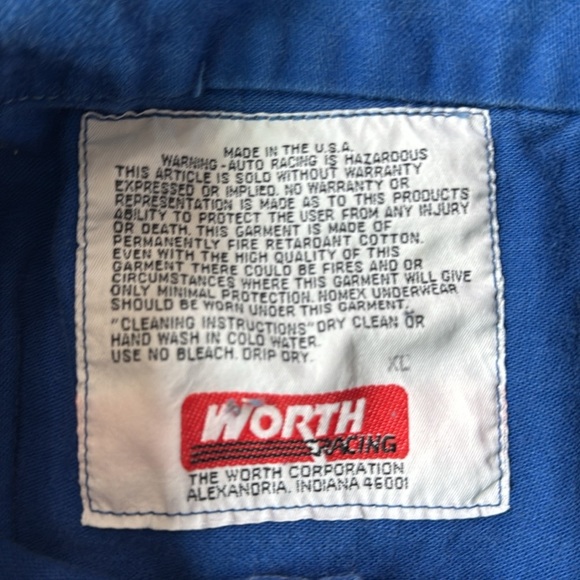 Worth Racing Suit Blue Racing Coveralls Vintage 1991 Baja 500 Size Extra Large - Picture 7 of 17